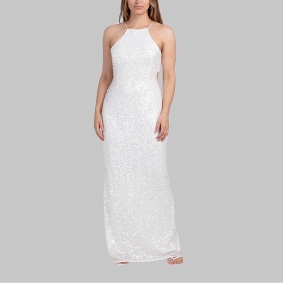 Sachin & Babi Morgan Halter Cut-Out Sequin Slim Maxi Dress - Picture 5 of 16